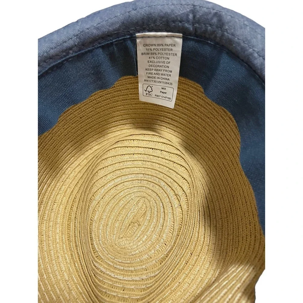 Youth Tan and Blue Straw Fedora Target Brand